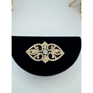 Vintage Gold Tone Rhinestones Brooch Pin Made in Austria